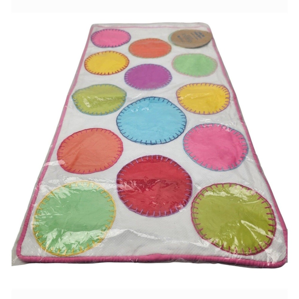 Pottery Barn Teen PBTeen Crafty Dot Pillow Cover Multi 12x 24” Rainbow New Tags